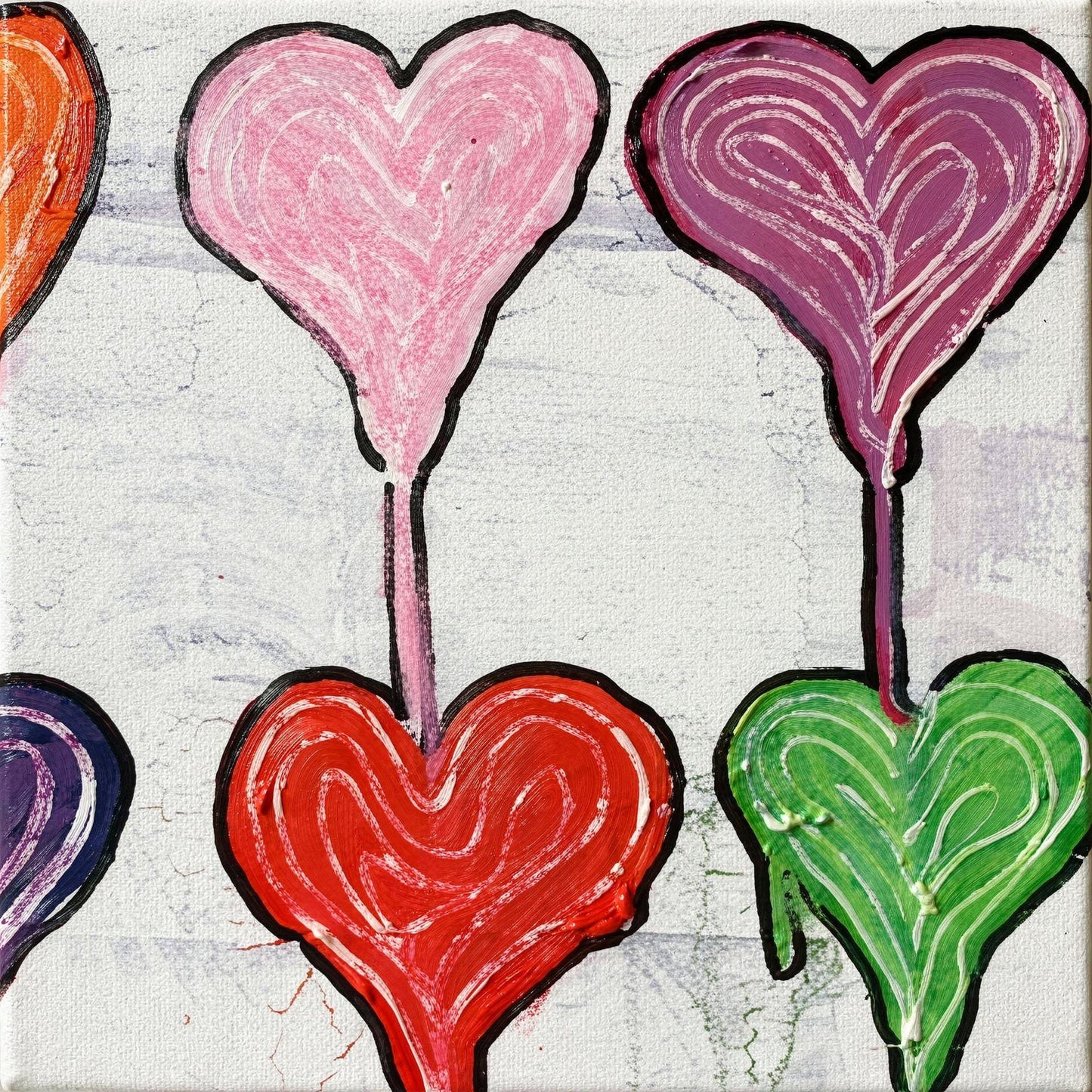 bleeding heart - 16" x 20" Mixed Media on Canvas