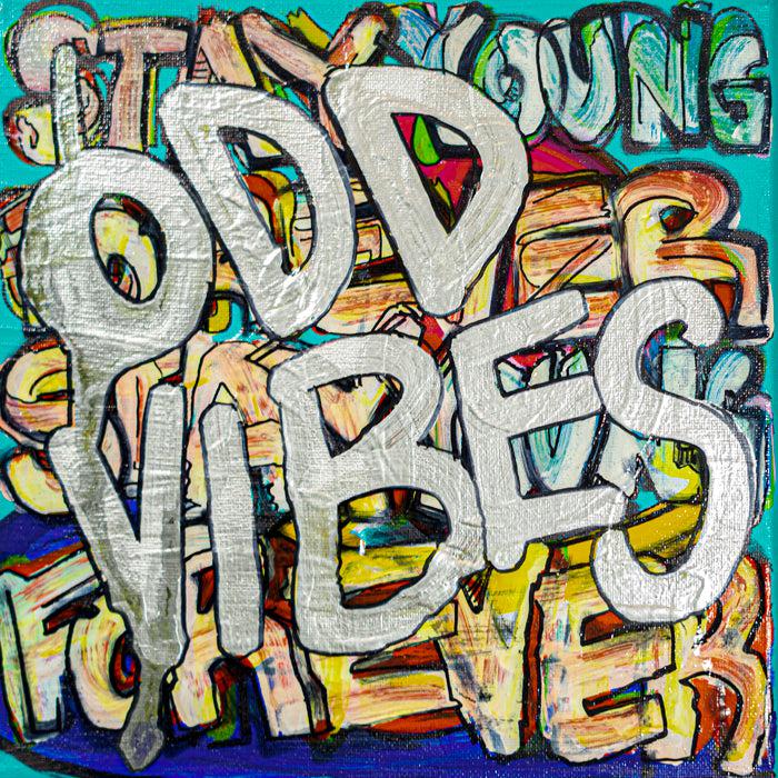 Odd Vibes - 10" x 10" Oil and Acrylic Paint on Canvas