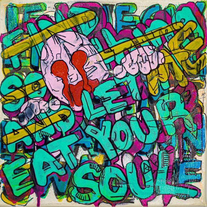 I Want Your Soul - 10" x 10" Oil and Acrylic Paint on Canvas