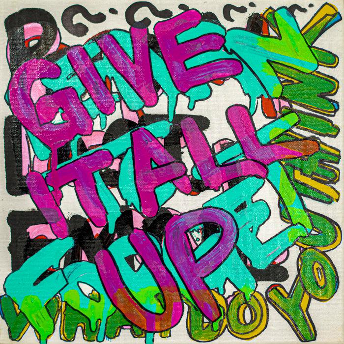 Per My Last Email - 10" x 10" Oil and Acrylic Paint on Canvas