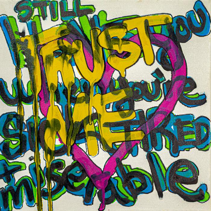 Trust Me - 10" x 10" Oil and Acrylic Paint on Canvas