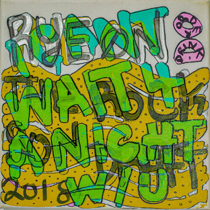 Can't Wait For A Night - 10" x 10" Oil and Acrylic Paint on Canvas