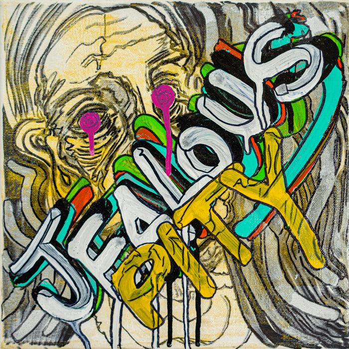 Jealous Pity - 10" x 10" Oil and Acrylic Paint on Canvas