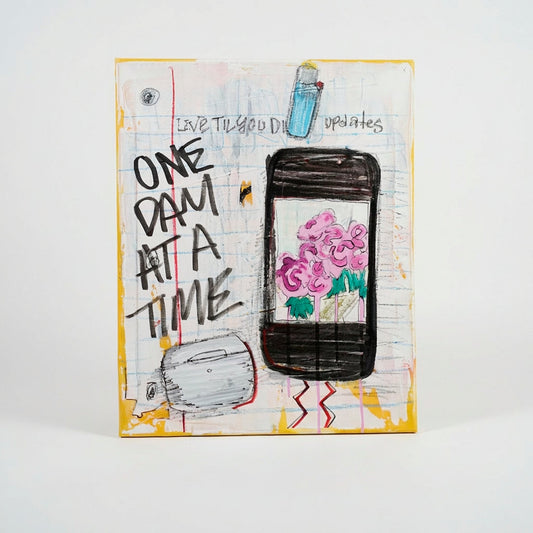 one day at a time - 16" x 20" Mixed Media on Canvas