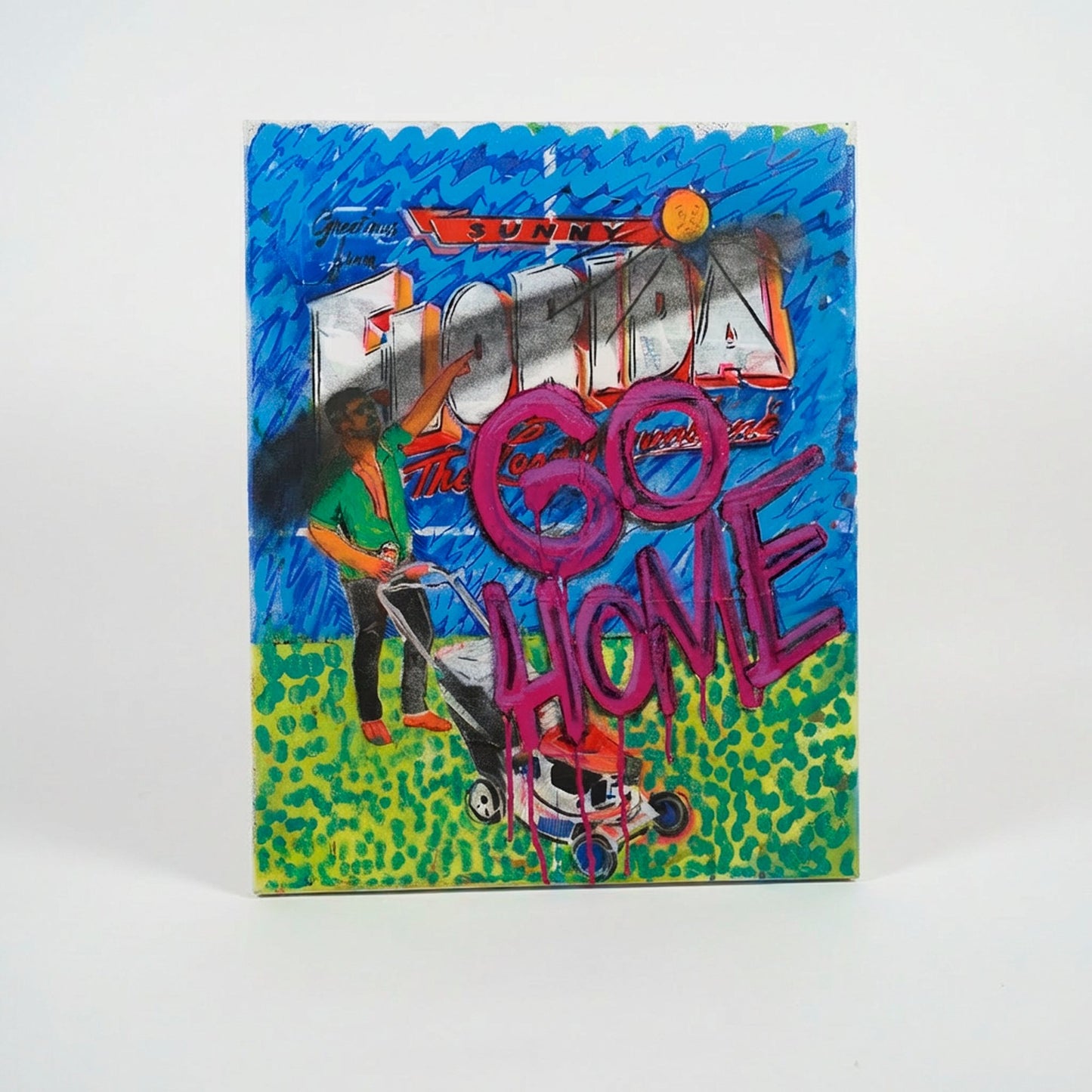Florida #1 - Go Home! - 16" x 20" Mixed Media on Canvas
