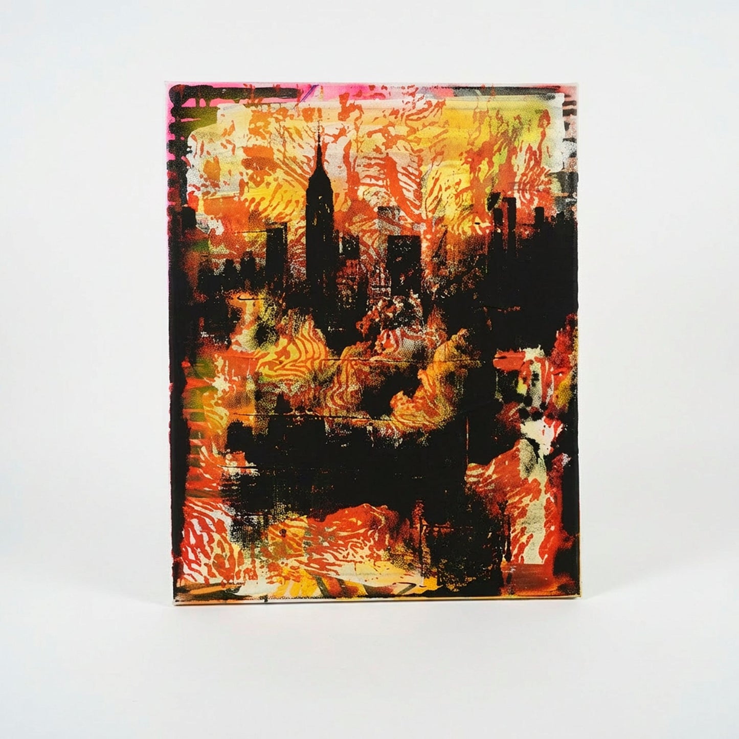the day NYC was yellow - 16" x 20" Mixed Media on Canvas