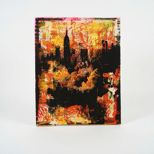 the day NYC was yellow - 16" x 20" Mixed Media on Canvas