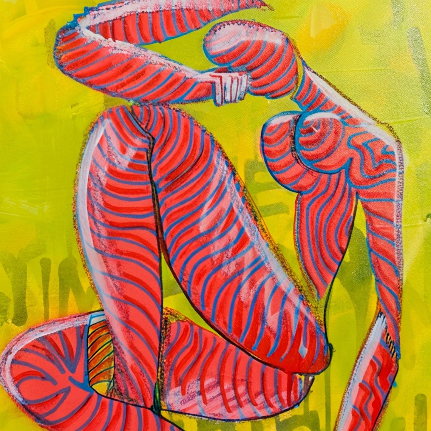 public meltdown - 16" x 20" Mixed Media on Canvas