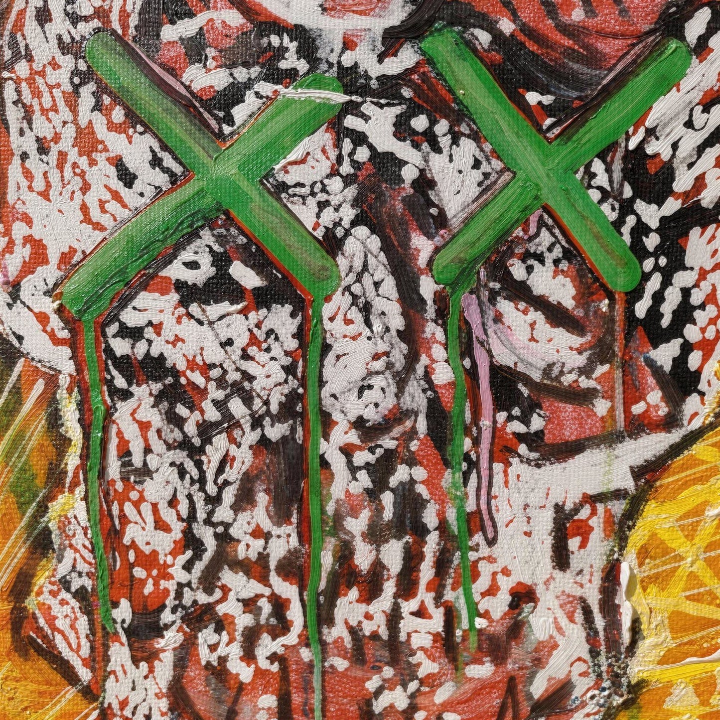 orangeskull - 16" x 20" Mixed Media on Canvas