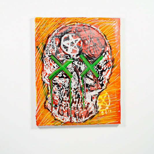 orangeskull - 16" x 20" Mixed Media on Canvas