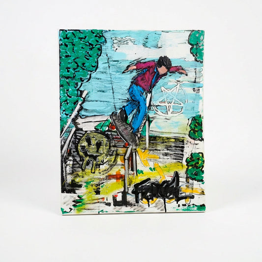 back noseblunt - heath kirchart - 16" x 20" Mixed Media on Canvas