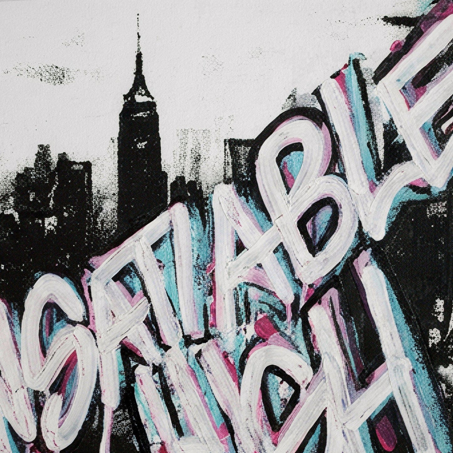 insatiable high / nyc - 16" x 20" Mixed Media on Canvas