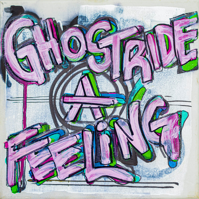 Ghostride A Feeling - 10&quot; x 10&quot; Oil and Acrylic Paint on Canvas