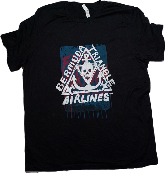 Bermuda Triangle Airlines - Screenprint on T-shirt