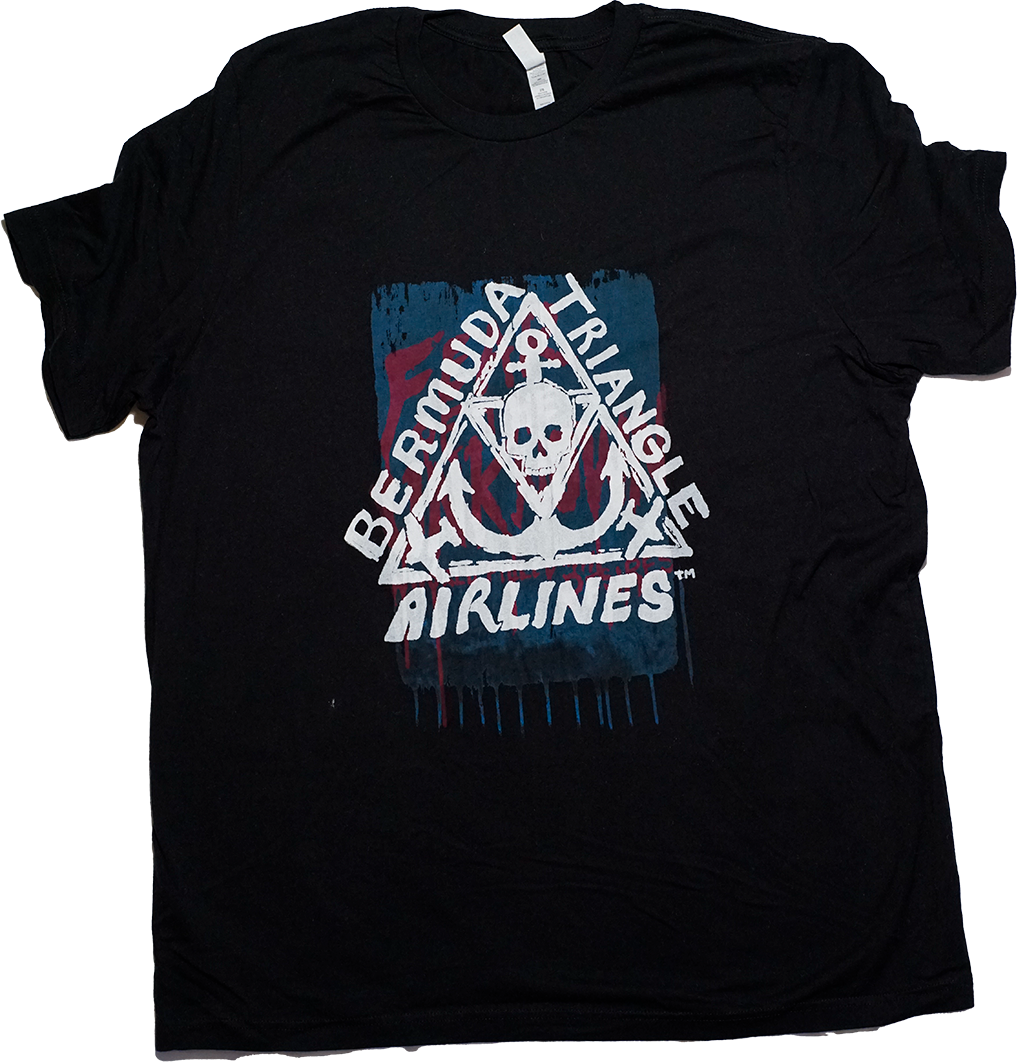 Bermuda Triangle Airlines - Screenprint on T-shirt